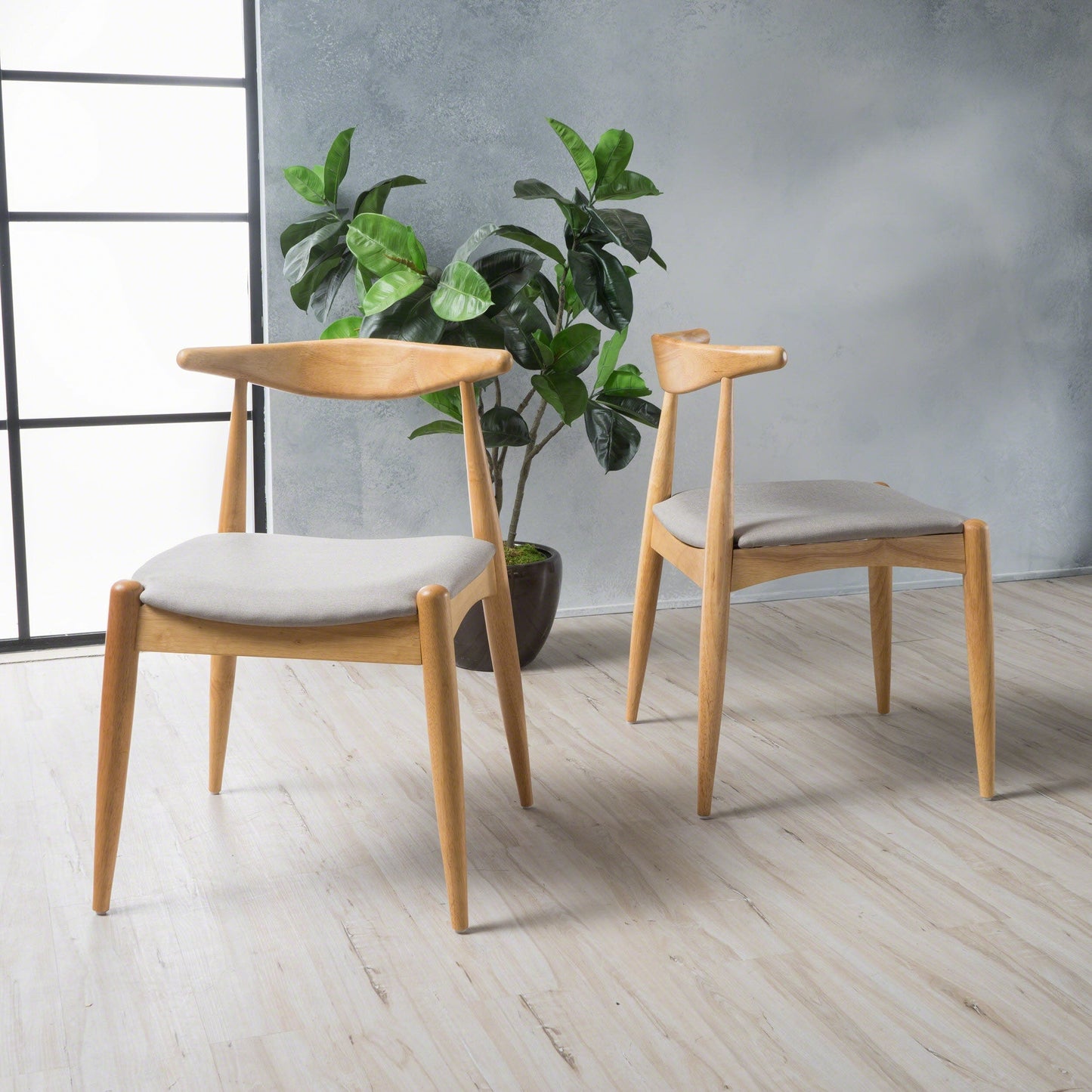 Chaises de salle à manger Francie, style moderne du milieu du siècle (lot de 2) par Christopher Knight Home - 52,1 cm L x 51,4 cm l x 75,6 cm h