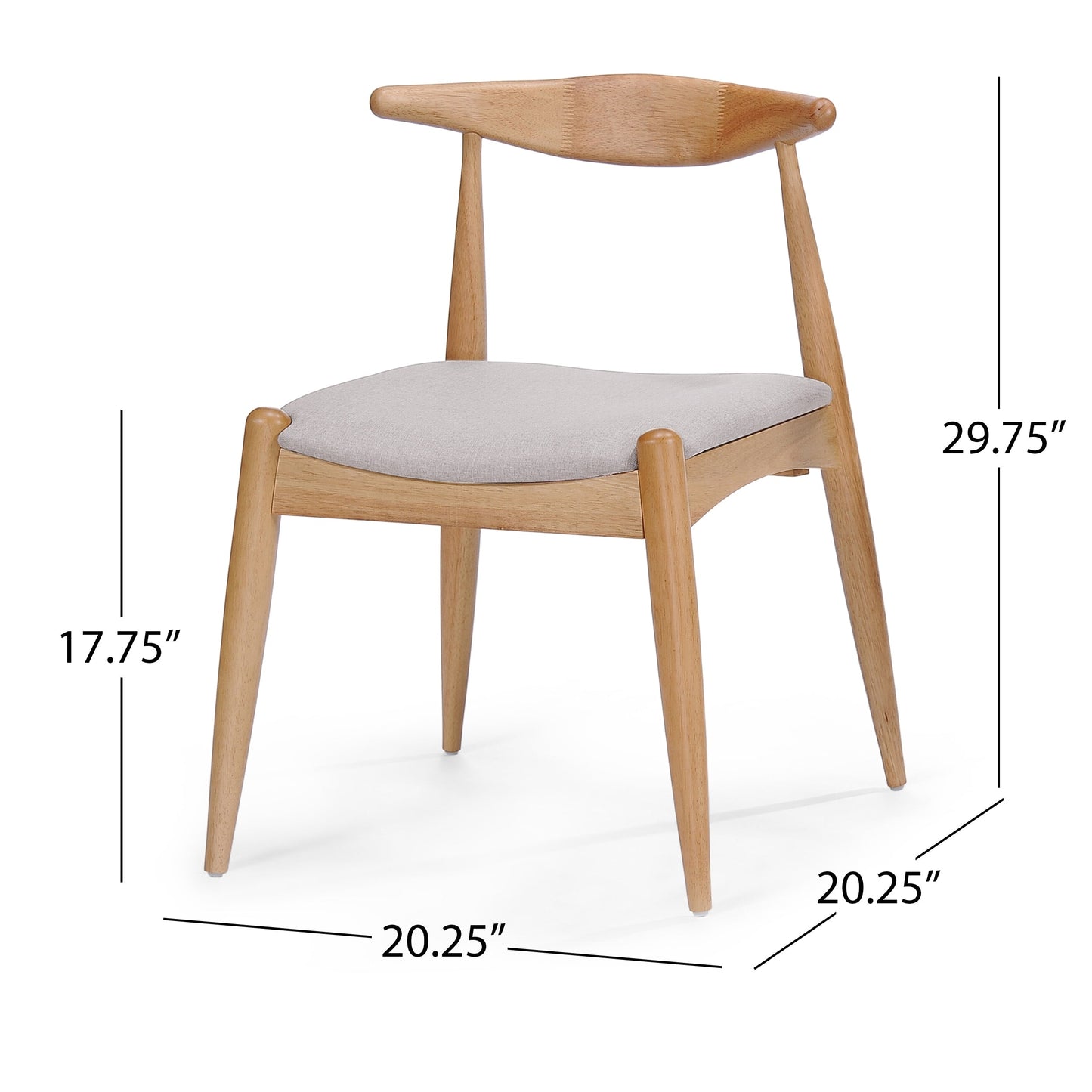 Chaises de salle à manger Francie, style moderne du milieu du siècle (lot de 2) par Christopher Knight Home - 52,1 cm L x 51,4 cm l x 75,6 cm h