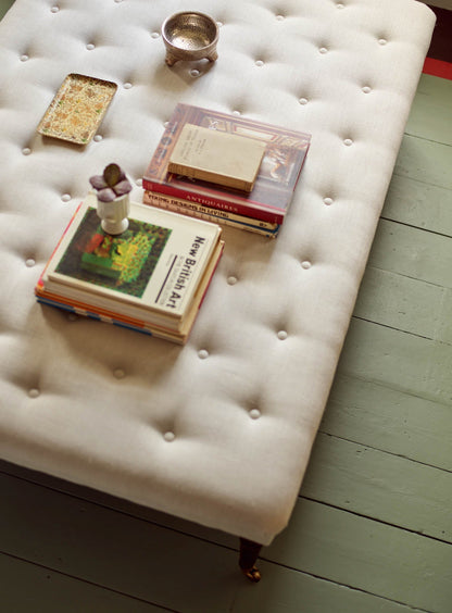 Repose-pieds Freyer, rectangulaire, lin écru