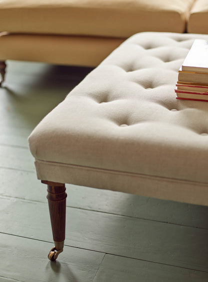 Repose-pieds Freyer, rectangulaire, lin écru