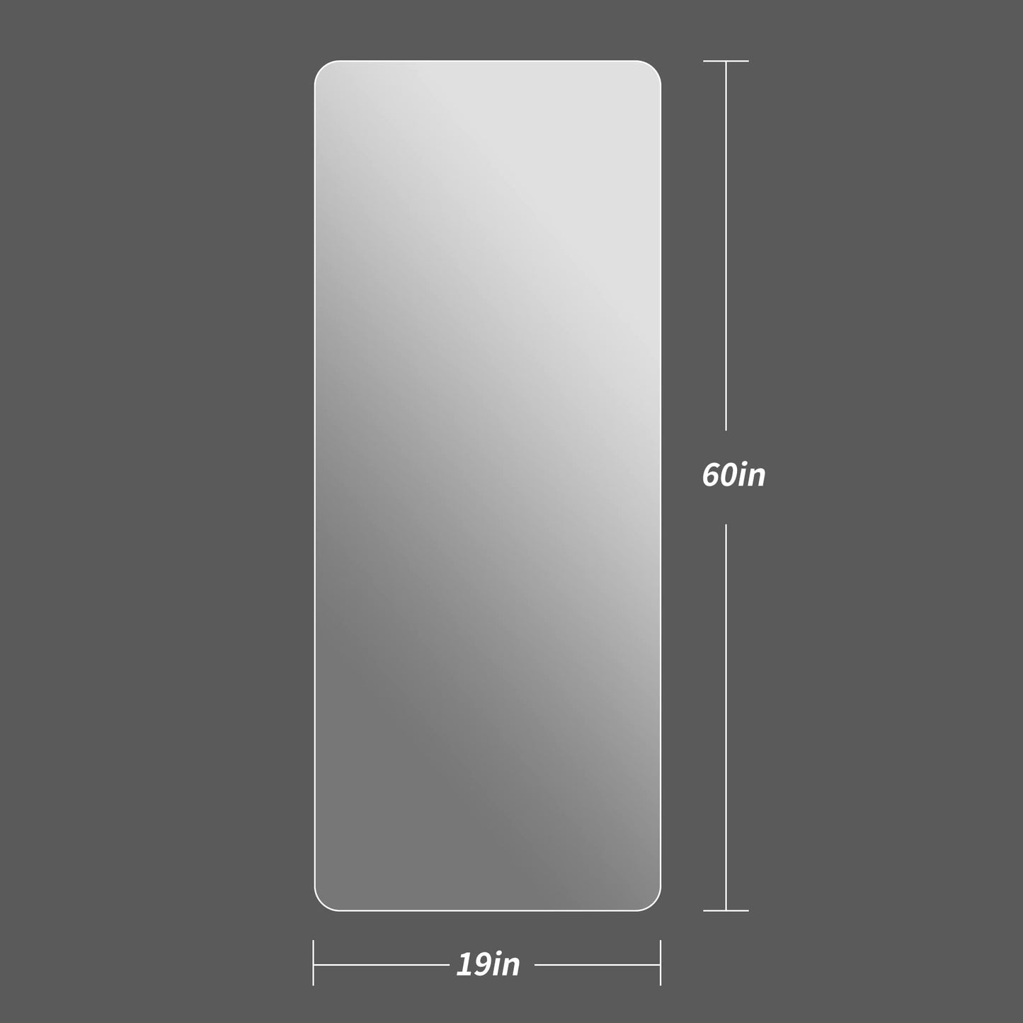 Grand miroir mural sans cadre pour voir tout le corps