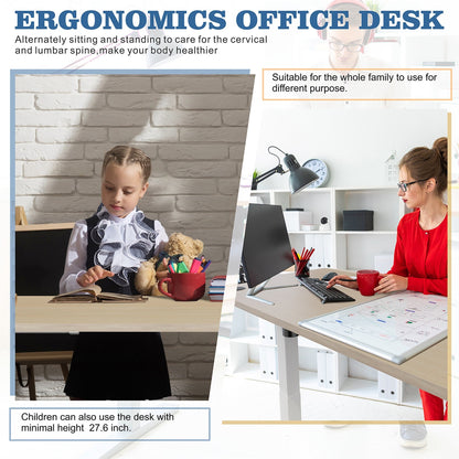 Bureau debout électrique réglable en hauteur Futzca, bureau informatique avec plateau de séparation