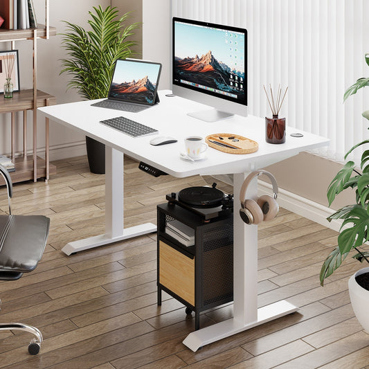 Bureau debout électrique réglable en hauteur Futzca, bureau informatique avec plateau de séparation