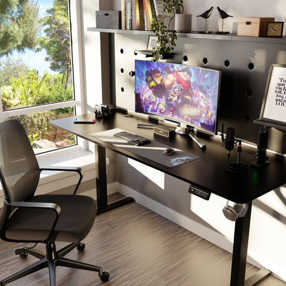 Bureau debout électrique réglable en hauteur Futzca, bureau informatique avec plateau de séparation