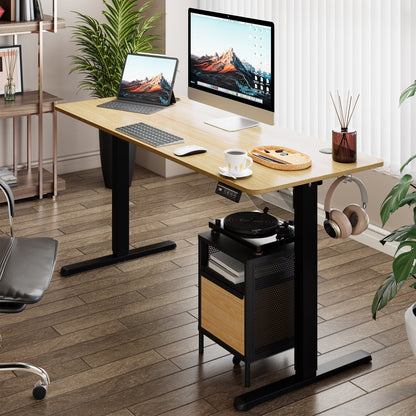 Bureau debout électrique réglable en hauteur Futzca, bureau informatique avec plateau de séparation