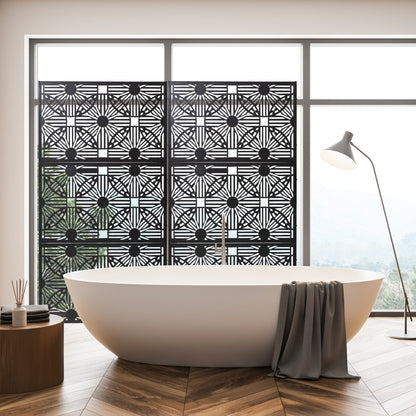 Glitzhome Écran de séparation de pièce, cloison amovible, 3 panneaux, motif floral galvanisé, 1,8 m (6 pieds)