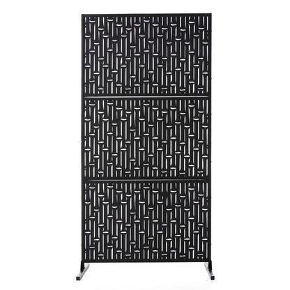 Glitzhome Écran de séparation de pièce, cloison amovible, 3 panneaux, motif floral galvanisé, 1,8 m (6 pieds)