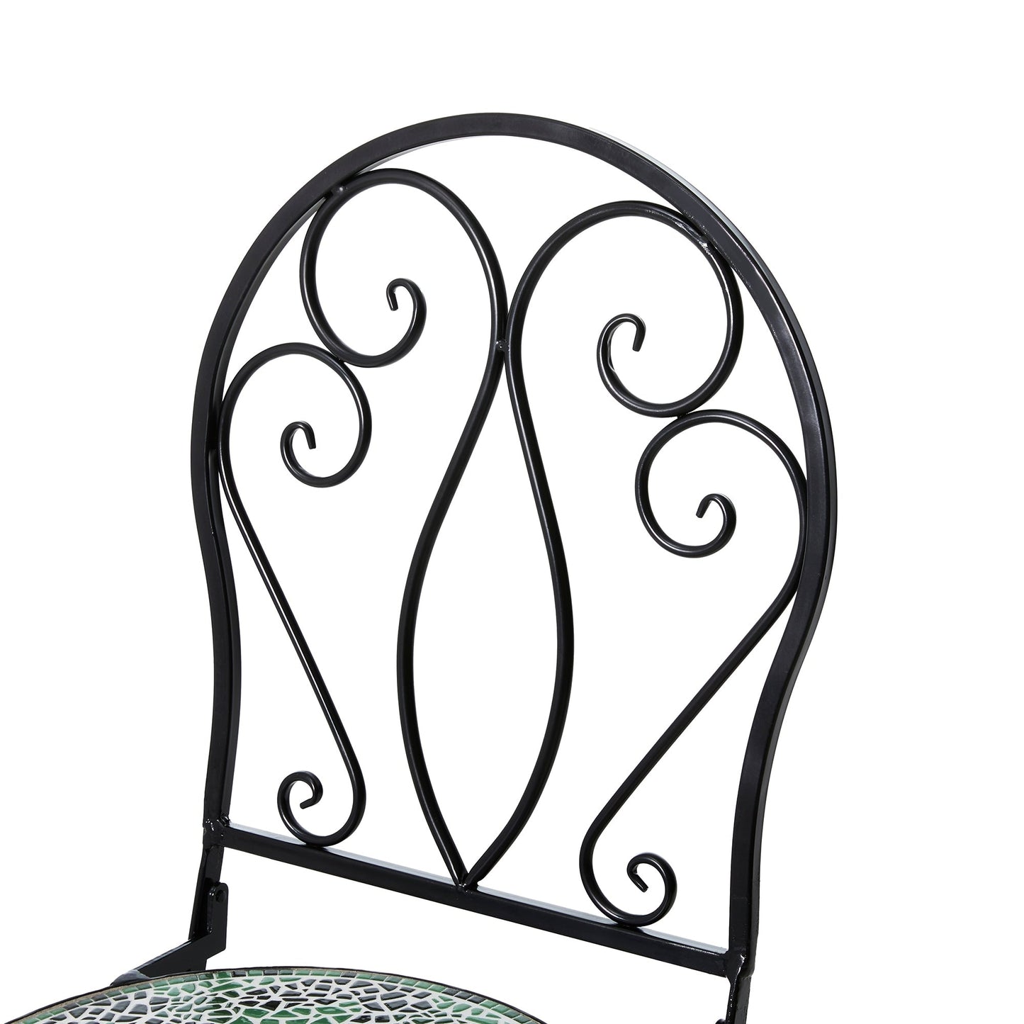 Glitzhome Ensemble de Bistro Pliable en Métal pour Extérieur, 3 Pièces, Table et Chaises de Patio