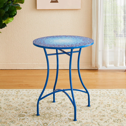Glitzhome Ensemble de Bistro Pliable en Métal pour Extérieur, 3 Pièces, Table et Chaises de Patio
