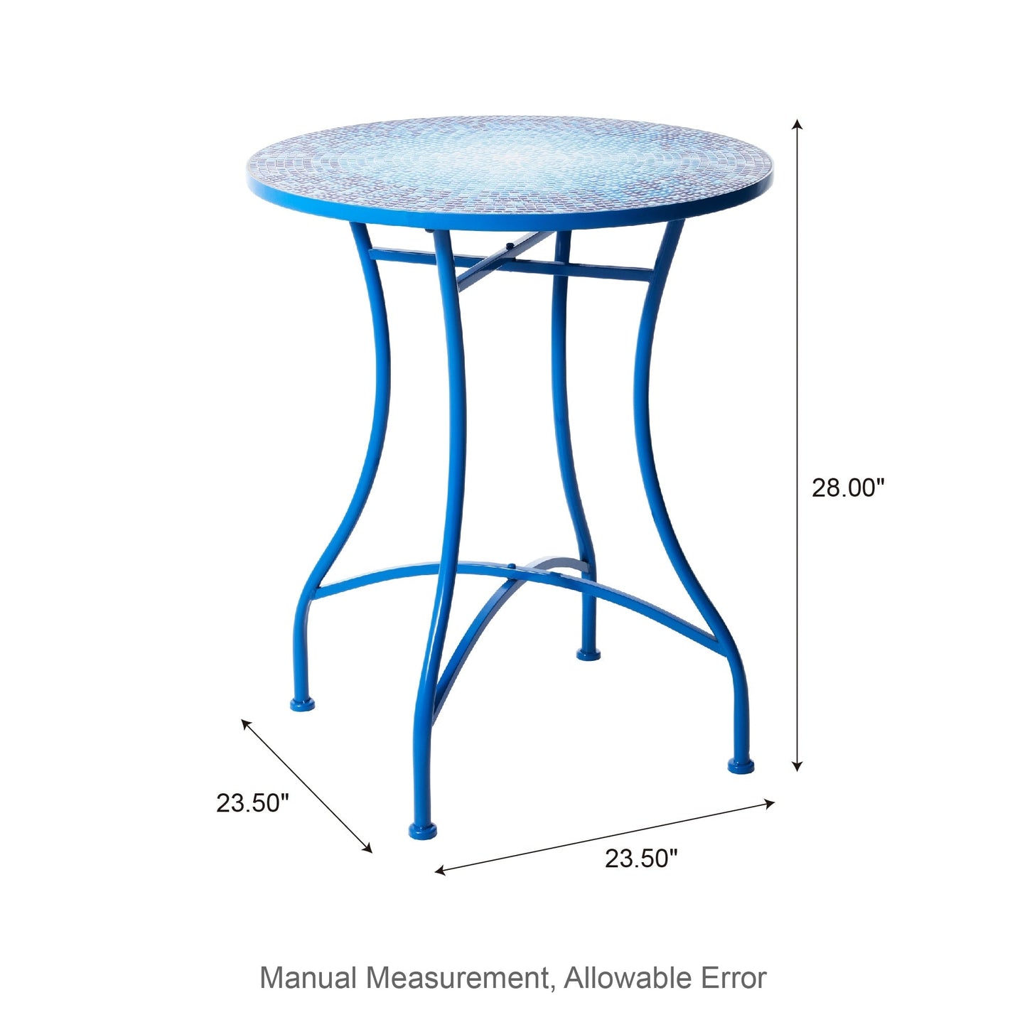 Glitzhome Ensemble de Bistro Pliable en Métal pour Extérieur, 3 Pièces, Table et Chaises de Patio