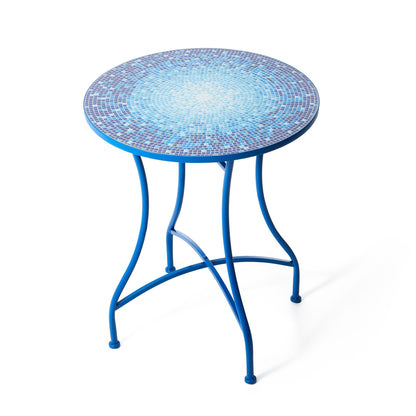 Glitzhome Ensemble de Bistro Pliable en Métal pour Extérieur, 3 Pièces, Table et Chaises de Patio