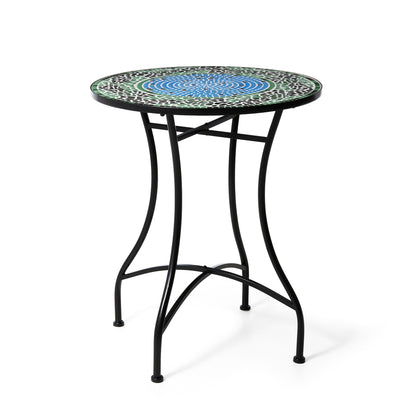 Glitzhome Ensemble de Bistro Pliable en Métal pour Extérieur, 3 Pièces, Table et Chaises de Patio