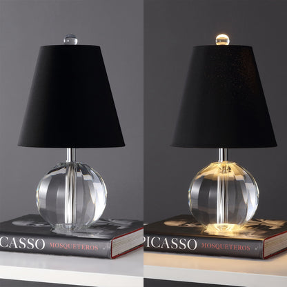 Lampe de table LED Goddard 16 à boule de cristal/métal, par JONATHAN Y