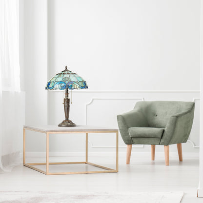 Gracewood Hollow Asdreni Lampe Tiffany en verre dépoli de 50,8 cm - 35,56L x 35,56l x 51,43H