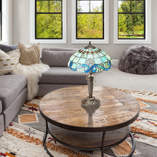 Gracewood Hollow Asdreni Lampe Tiffany en verre dépoli de 50,8 cm - 35,56L x 35,56l x 51,43H