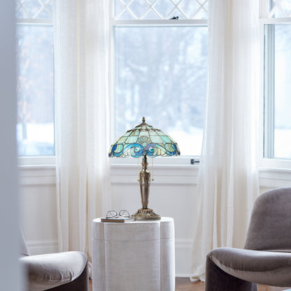 Gracewood Hollow Asdreni Lampe Tiffany en verre dépoli de 50,8 cm - 35,56L x 35,56l x 51,43H
