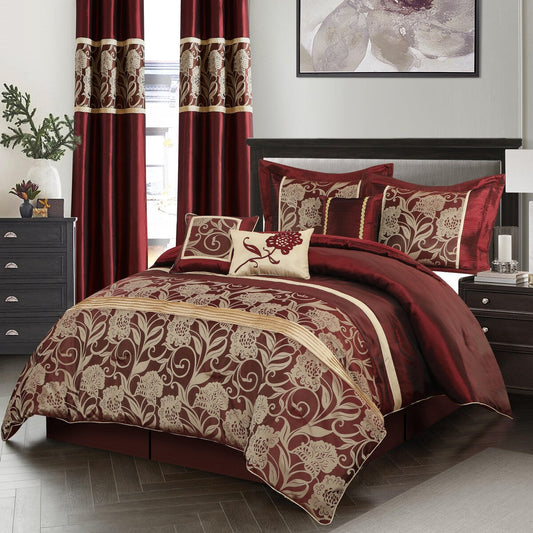 Ensemble de Couette Nanshing Brie 9 Pièces en Jacquard Floral