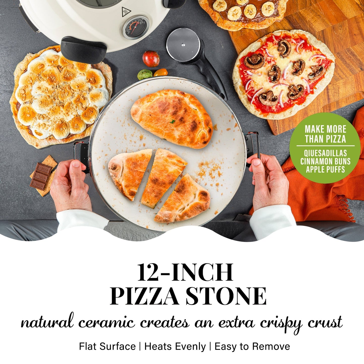 Four à pizza électrique Granitestone Piezano pour intérieur/extérieur avec pierre de céramique