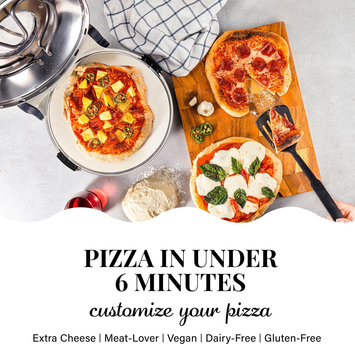 Four à pizza électrique Granitestone Piezano pour intérieur/extérieur avec pierre de céramique