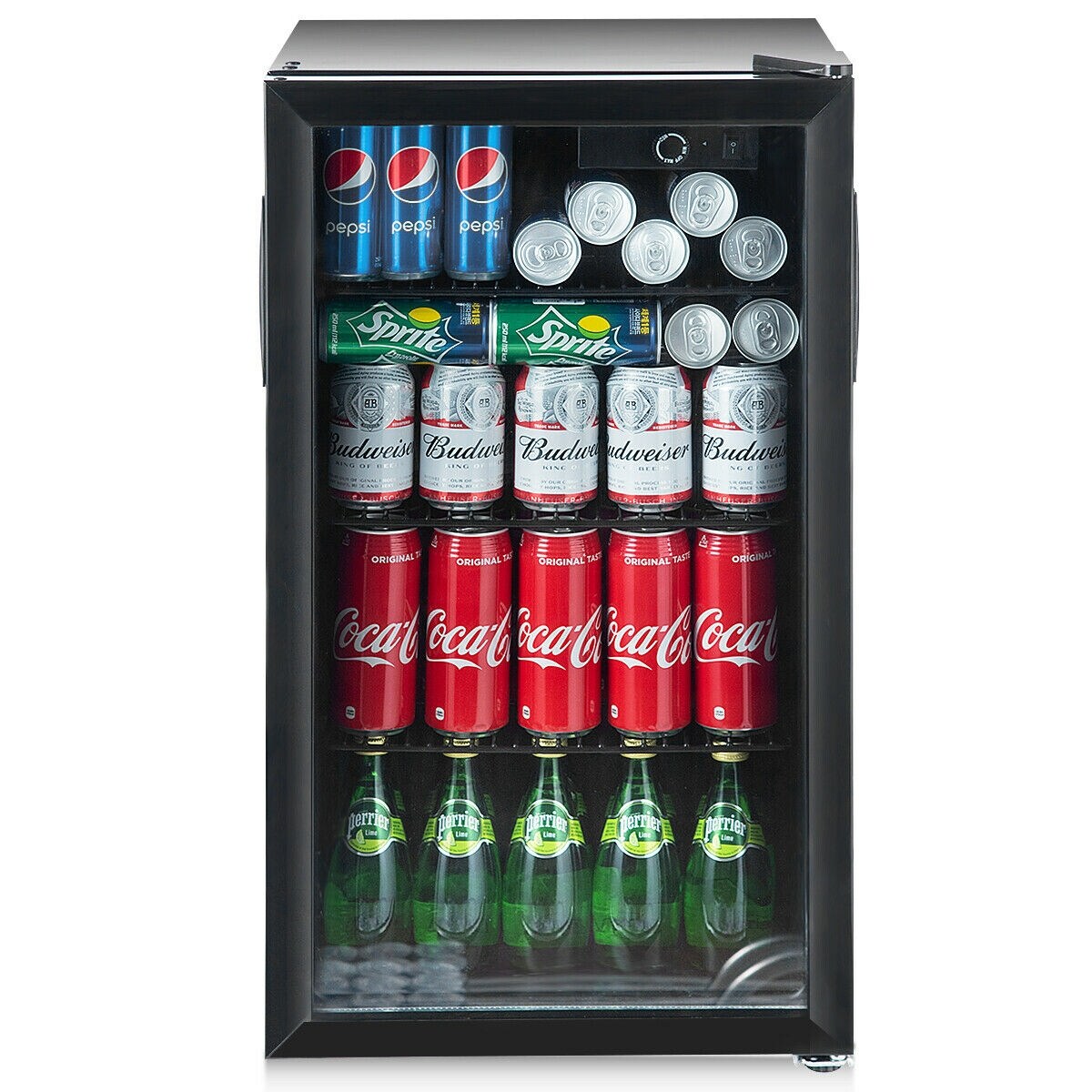 Gymax Réfrigérateur à boissons pour 120 canettes, mini-réfrigérateur pour bière, vin, soda et autres boissons