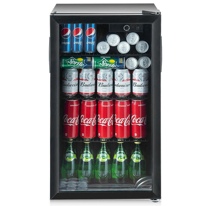 Gymax Réfrigérateur à boissons pour 120 canettes, mini-réfrigérateur pour bière, vin, soda et autres boissons