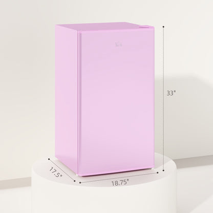 Mini réfrigérateur HOMCOM 3.2 pi³ avec congélateur, réfrigérateur compact à porte simple avec thermostat réglable pour chambre à coucher