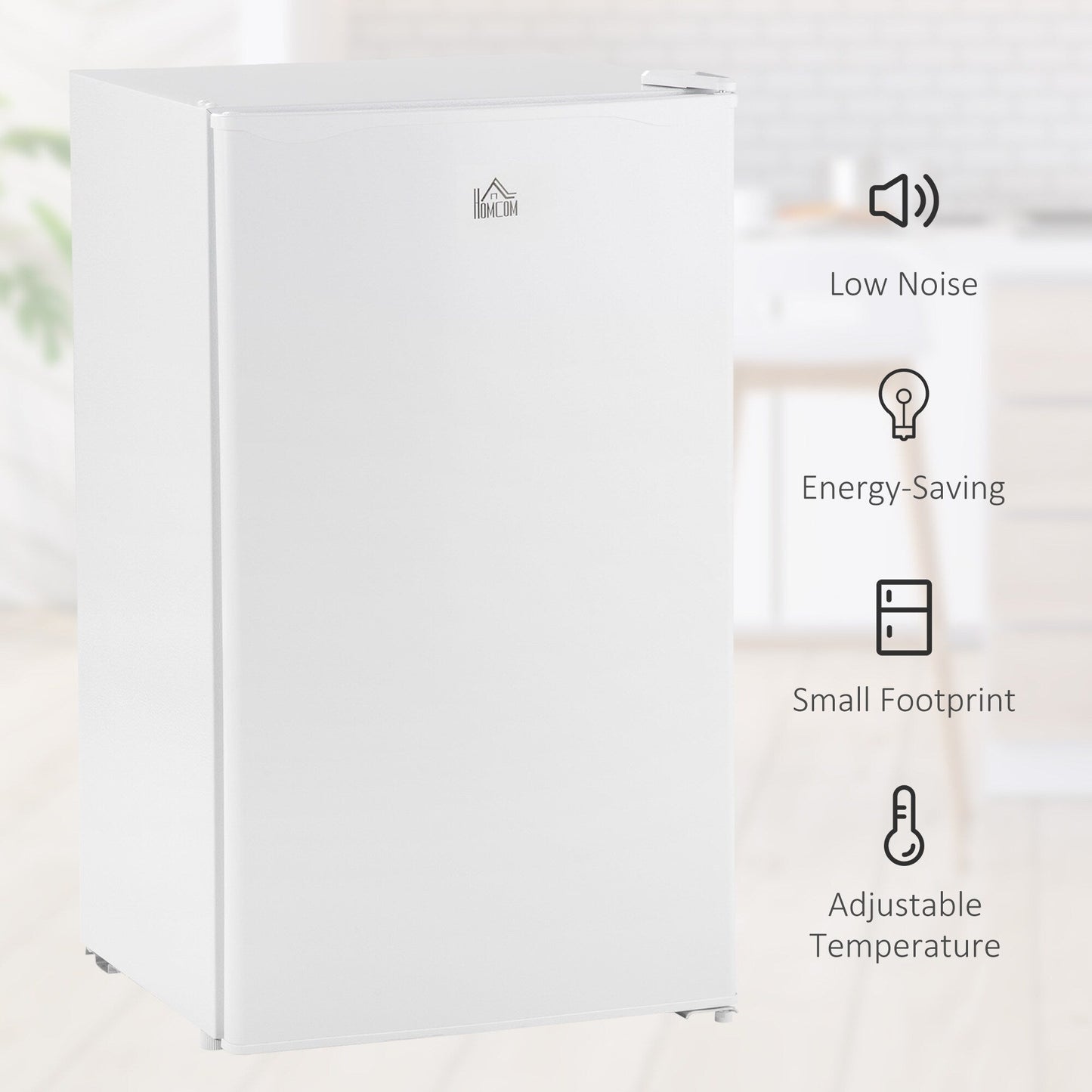 Mini réfrigérateur HOMCOM 3.2 pi³ avec congélateur, réfrigérateur compact à porte simple avec thermostat réglable pour chambre à coucher