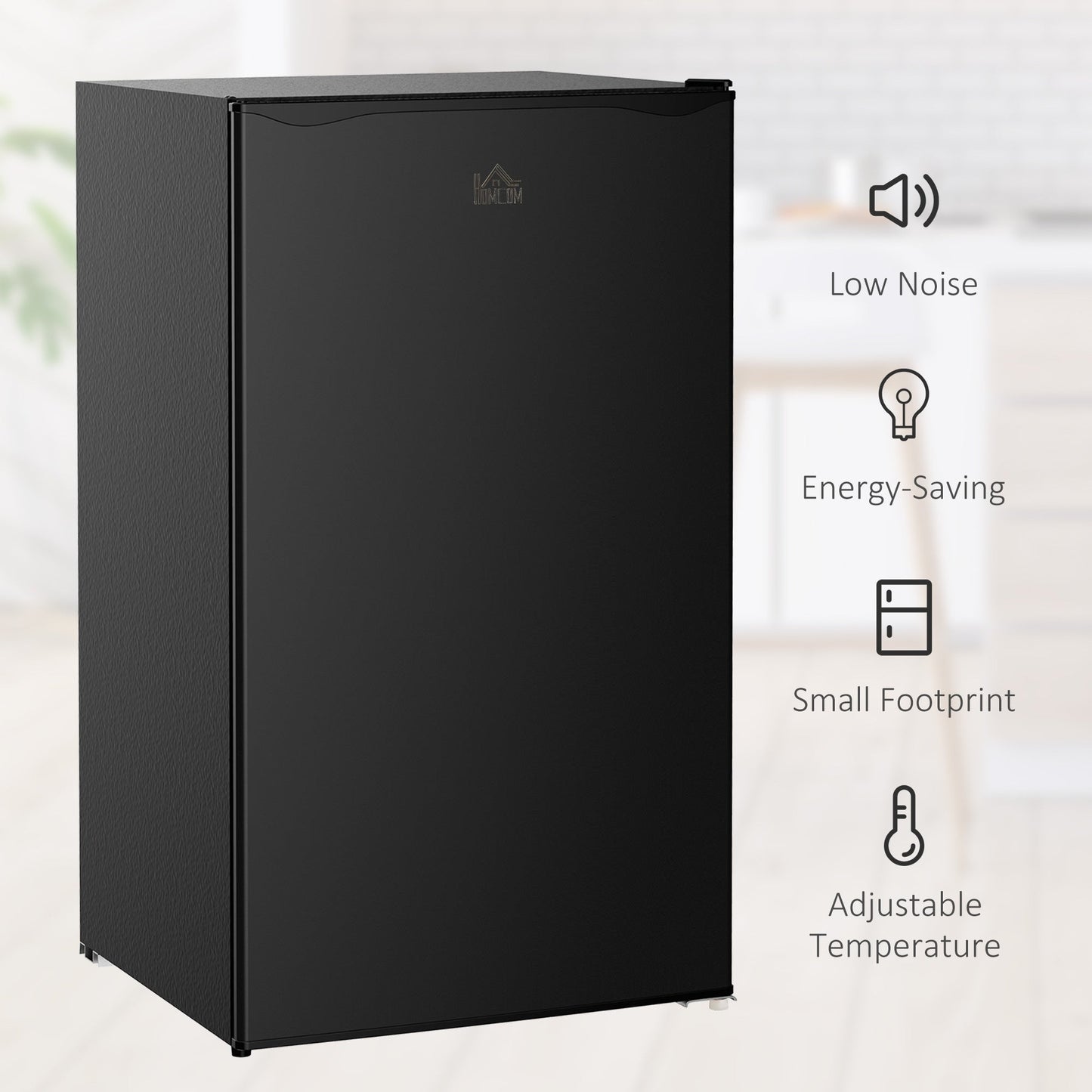 Mini réfrigérateur HOMCOM 3.2 pi³ avec congélateur, réfrigérateur compact à porte simple avec thermostat réglable pour chambre à coucher