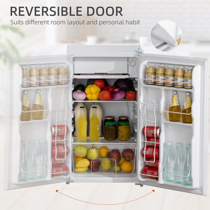 Mini réfrigérateur HOMCOM 3.2 pi³ avec congélateur, réfrigérateur compact à porte simple avec thermostat réglable pour chambre à coucher