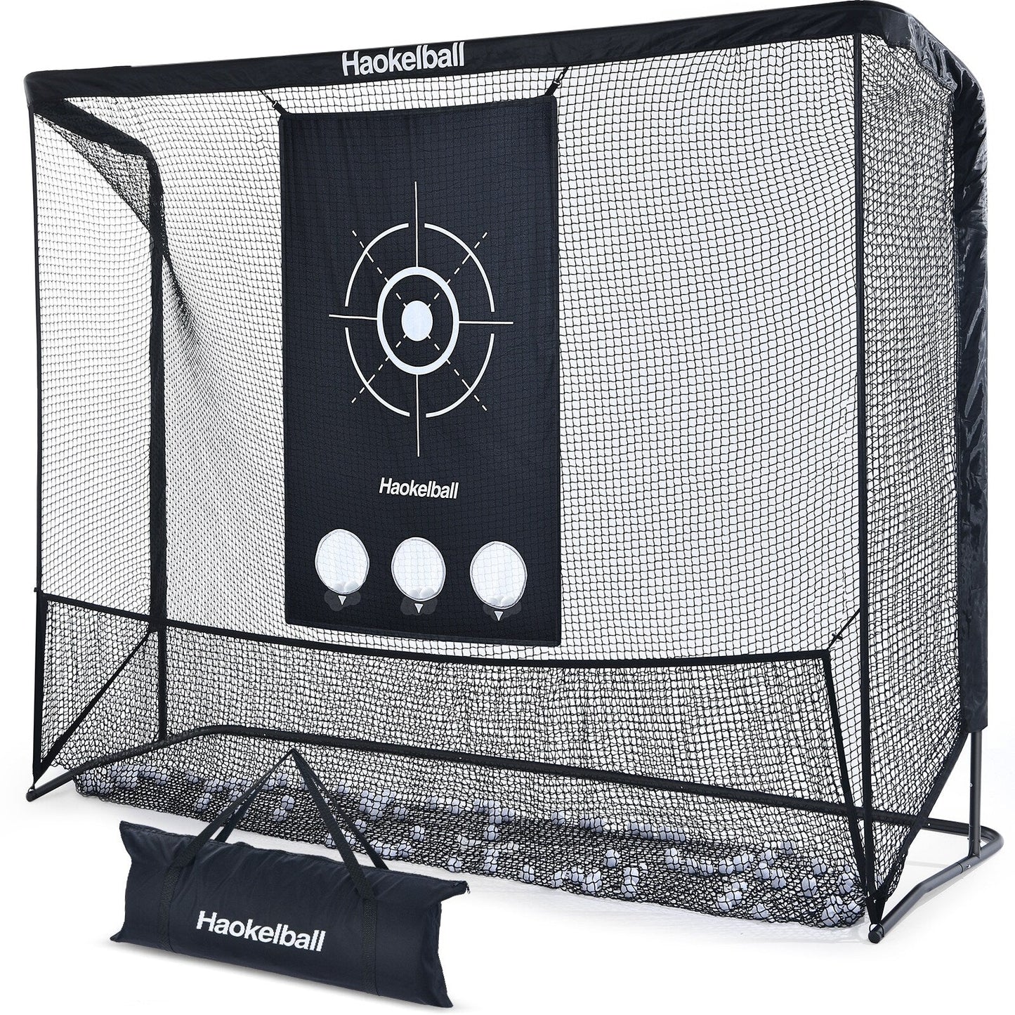 Réseau de golf Haokelball 3x2,3m, filet d'entraînement de golf avec cible en tissu, filet de frappe de golf robuste