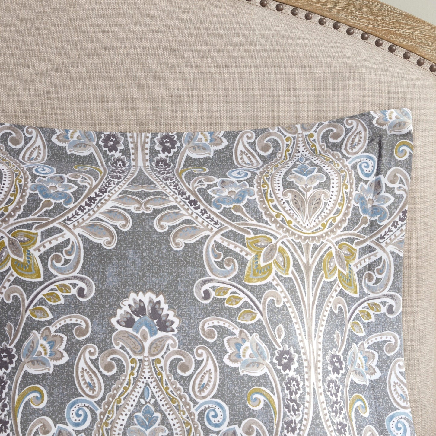 Ensemble de couette en coton à motifs damassés gris Harbor House Hallie, 6 pièces