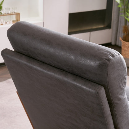 Fauteuil de loisirs à dossier haut et accoudoirs en bois massif, fauteuil d'appoint.
