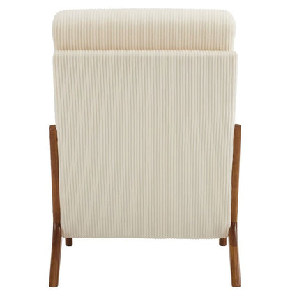 Fauteuil de loisirs à dossier haut et accoudoirs en bois massif, fauteuil d'appoint.