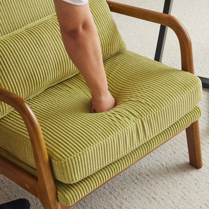Fauteuil de loisirs à dossier haut et accoudoirs en bois massif, fauteuil d'appoint.
