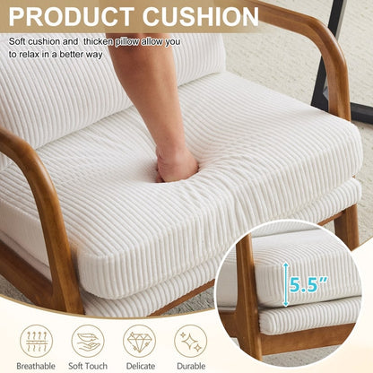 Fauteuil de loisirs à dossier haut et accoudoirs en bois massif, fauteuil d'appoint.