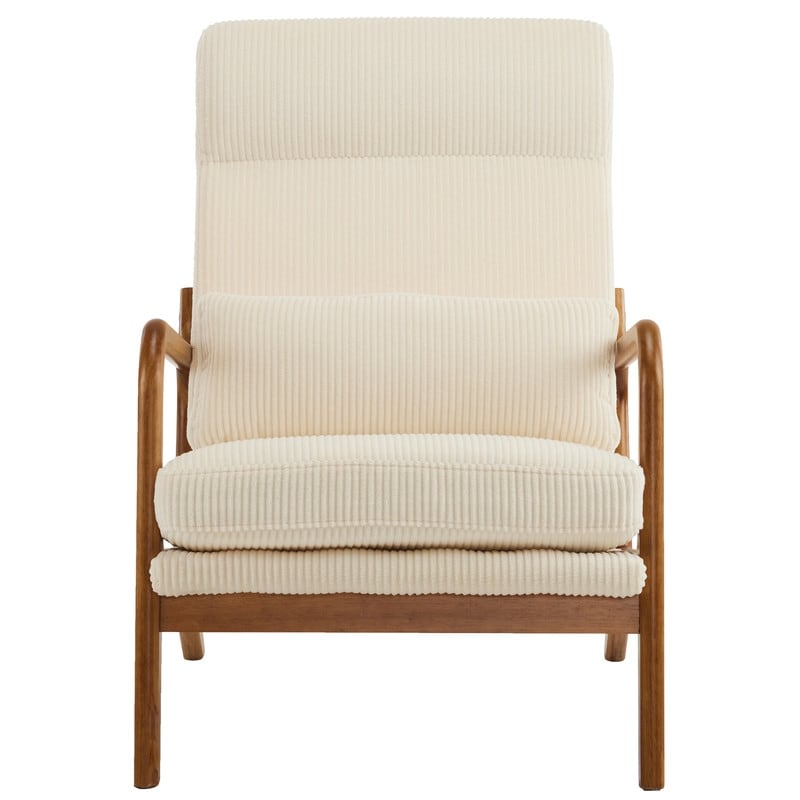 Fauteuil de loisirs à dossier haut et accoudoirs en bois massif, fauteuil d'appoint.