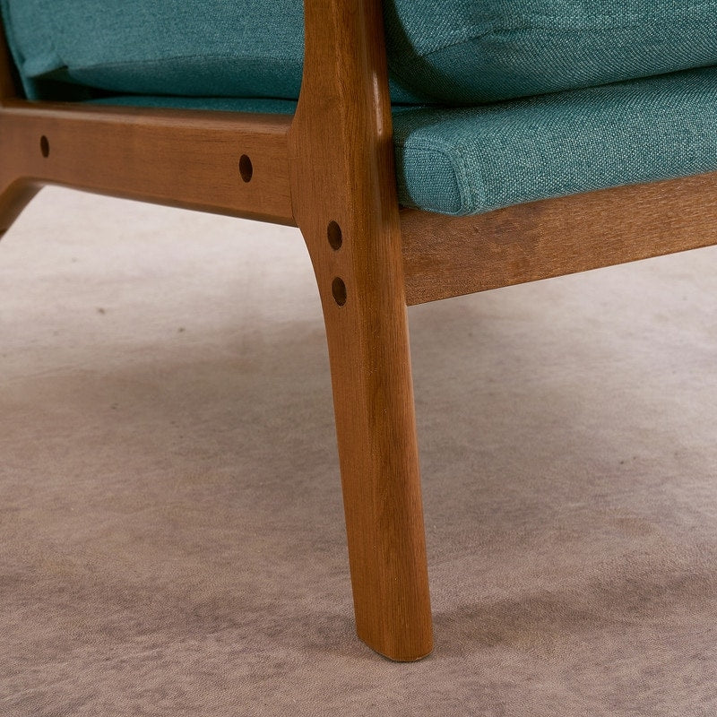Fauteuil de loisirs à dossier haut et accoudoirs en bois massif, fauteuil d'appoint.