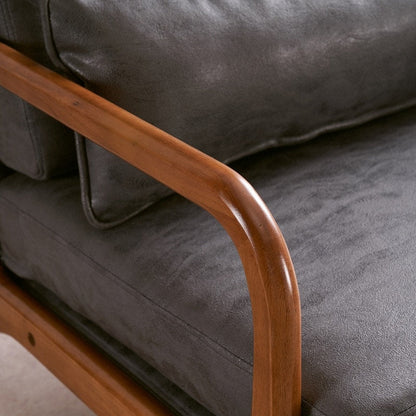 Fauteuil de loisirs à dossier haut et accoudoirs en bois massif, fauteuil d'appoint.