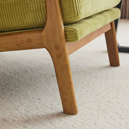 Fauteuil de loisirs à dossier haut et accoudoirs en bois massif, fauteuil d'appoint.