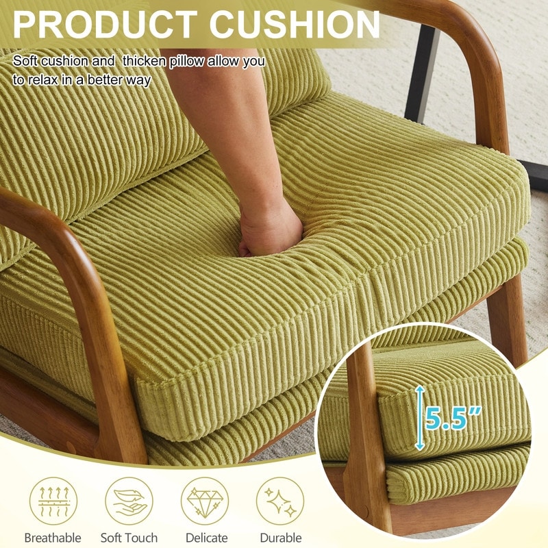 Fauteuil de loisirs à dossier haut et accoudoirs en bois massif, fauteuil d'appoint.