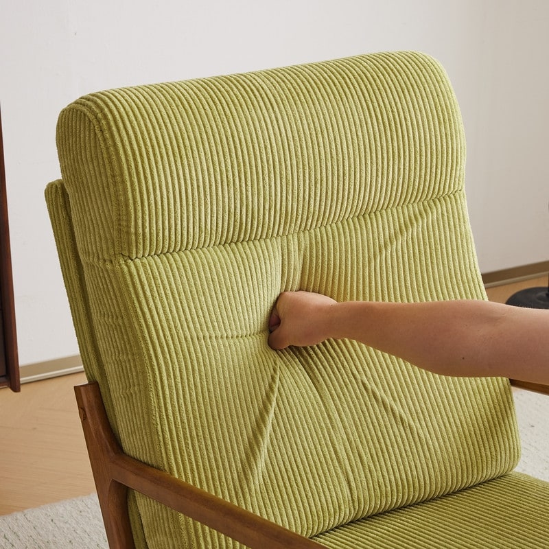 Fauteuil de loisirs à dossier haut et accoudoirs en bois massif, fauteuil d'appoint.