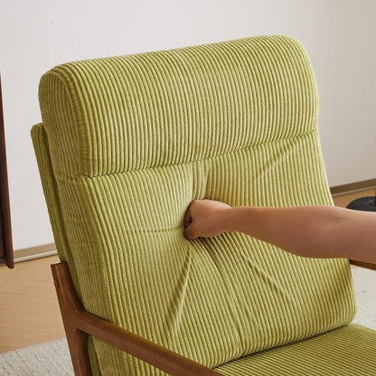 Fauteuil de loisirs à dossier haut et accoudoirs en bois massif, fauteuil d'appoint.