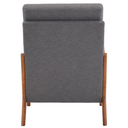 Fauteuil de loisirs à dossier haut et accoudoirs en bois massif, fauteuil d'appoint.
