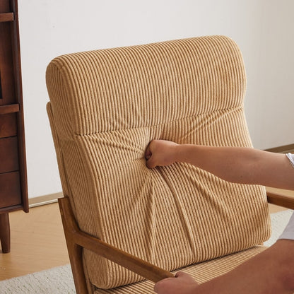 Fauteuil de loisirs à dossier haut et accoudoirs en bois massif, fauteuil d'appoint.