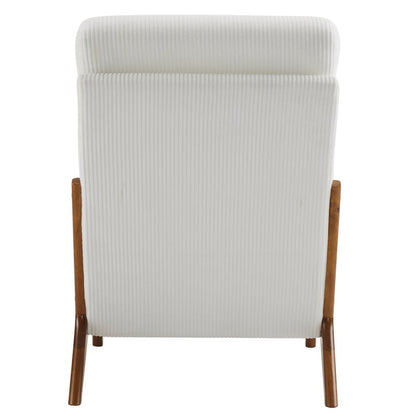 Fauteuil de loisirs à dossier haut et accoudoirs en bois massif, fauteuil d'appoint.