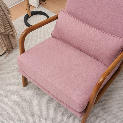 Fauteuil de loisirs à dossier haut et accoudoirs en bois massif, fauteuil d'appoint.