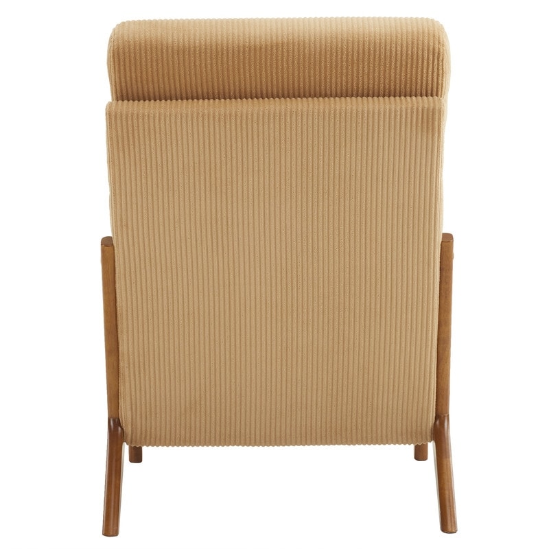 Fauteuil de loisirs à dossier haut et accoudoirs en bois massif, fauteuil d'appoint.