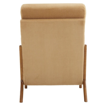 Fauteuil de loisirs à dossier haut et accoudoirs en bois massif, fauteuil d'appoint.