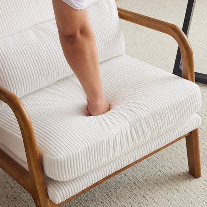 Fauteuil de loisirs à dossier haut et accoudoirs en bois massif, fauteuil d'appoint.