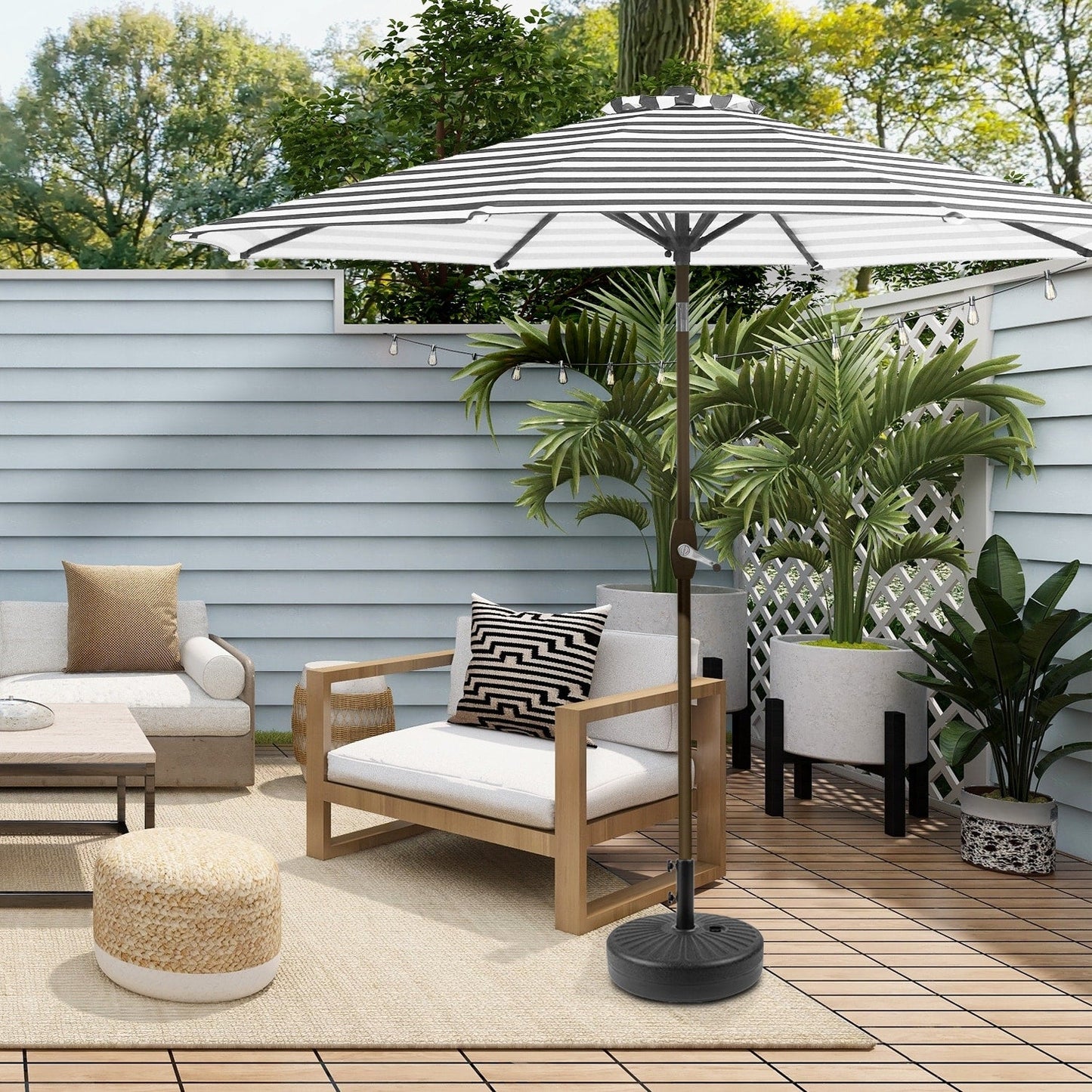 Parasol de terrasse Holme de 2,7 mètres et pied de support